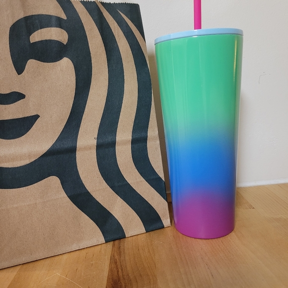 Starbucks 2023 Spring ‘4C Tilt Paint’ Gradient Ombre SS Tumbler - Picture 4 of 7